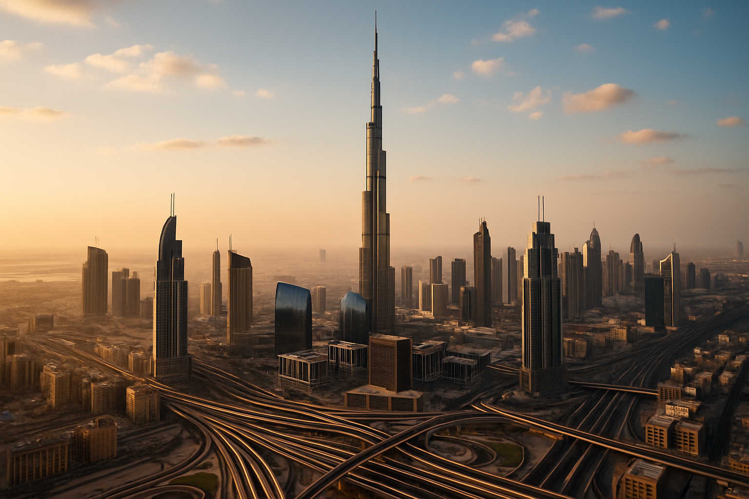 Iconic Dubai skyline featuring Burj Khalifa